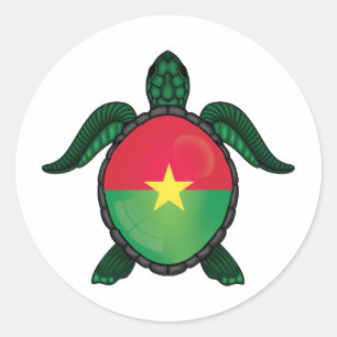 Adesivo Bandeira de tartaruga do Burkina Faso