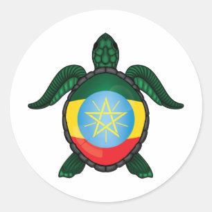 Adesivo Bandeira de tartaruga marinha da Etiópia