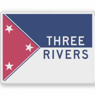 Adesivo Bandeira de Three Rivers, Michigan