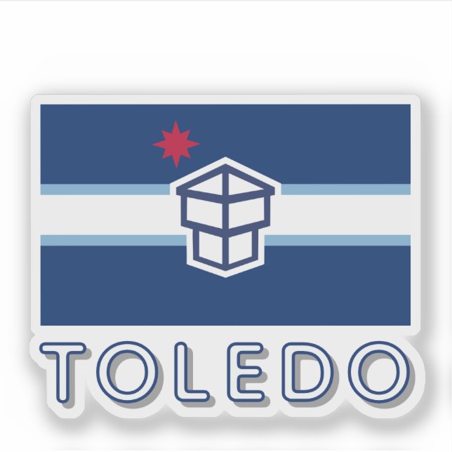 Adesivo Bandeira de Toledo, Ohio (Frente)