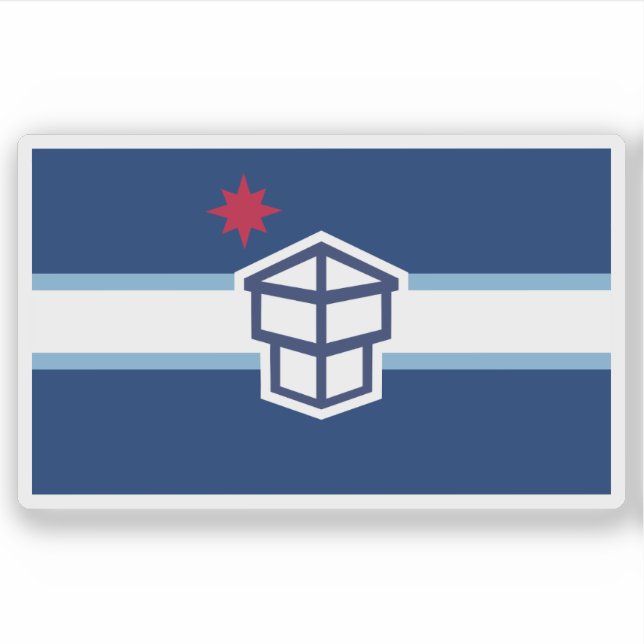 Adesivo Bandeira de Toledo, Ohio, EUA (Frente)