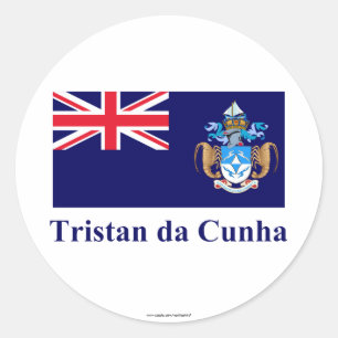 Adesivo Bandeira de Tristan a Dinamarca Cunha com nome