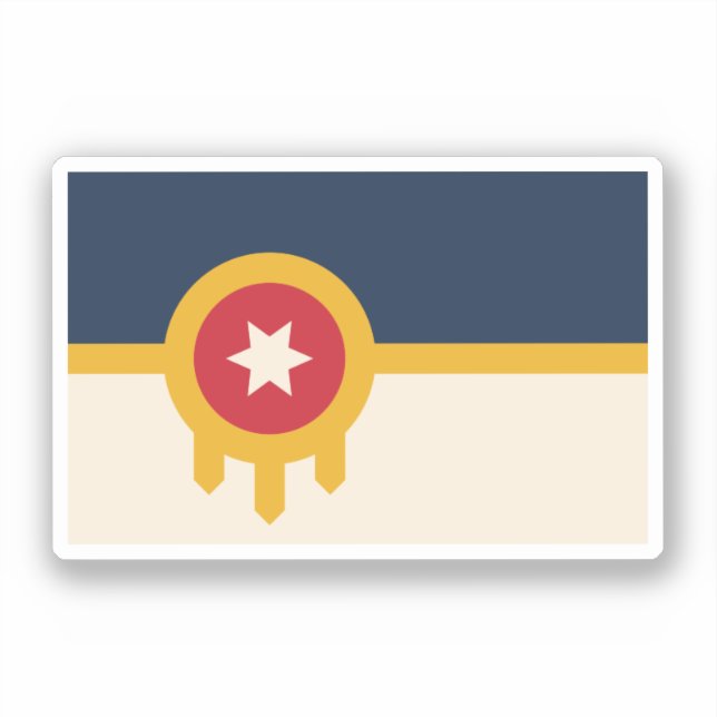 Adesivo Bandeira de Tulsa, Oklahoma (Frente)