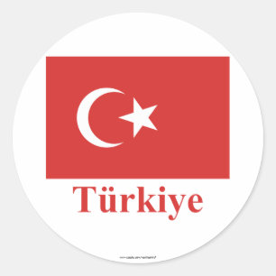 Adesivo Bandeira de Turquia com nome no turco