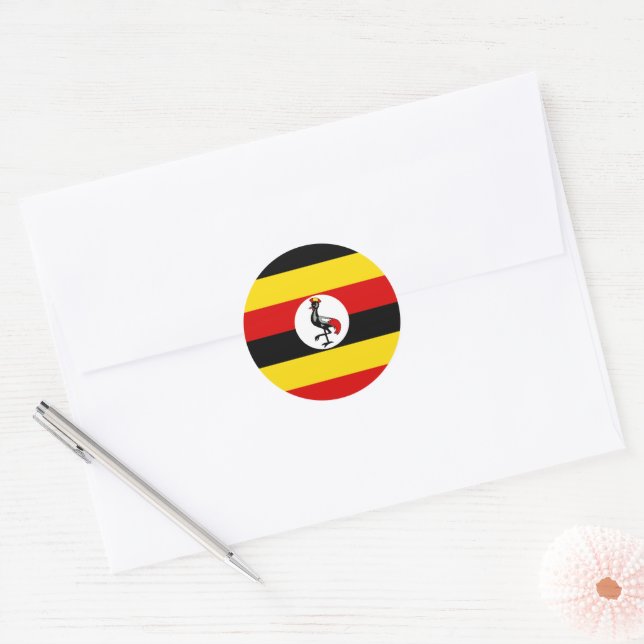 Adesivo bandeira de Uganda (Envelope)