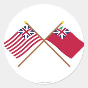 Adesivo Bandeira de união e bandeira grandes cruzadas do