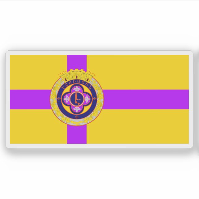 Adesivo Bandeira de Vagharform, República da Armênia (Frente)