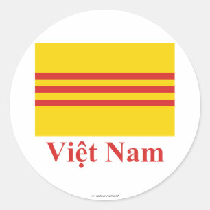 Adesivo Bandeira de Vietnam sul com nome no vietnamita