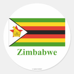 Adesivo Bandeira de Zimbabwe com nome