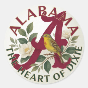 Adesivo 🕊️ Bandeira do Alabama yellowhammer Herança Ameri