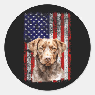 Adesivo Bandeira do Amante do Cão Retriever da Baía de Che