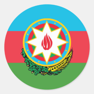 Adesivo Bandeira do Azerbaijão e Emblema Nacional, Azerba
