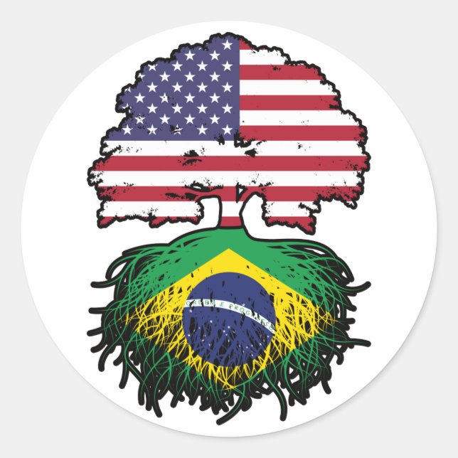 Adesivo Bandeira do Brasil: Árvore Americana (Frente)