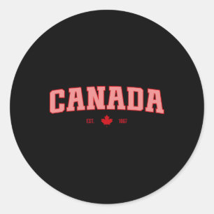 Adesivo Bandeira do Canadá Amor Retro Dia do Canadá Folha