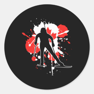 Adesivo Bandeira do Canadá Biathlonist - Canadense Biathlo