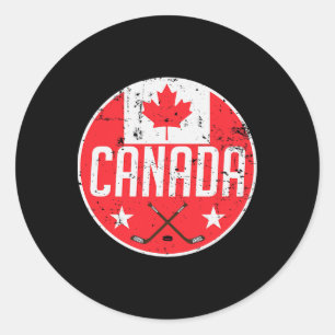 Adesivo Bandeira do Canadá de Hóquei no Gelo Jersey Adepto