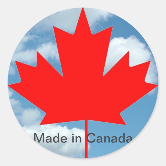 Adesivo Bandeira do Canadá e céu azul, feitas no Canadá (Frente)