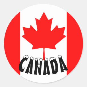 Adesivo Bandeira do Canadá Folha de Bordo Vermelho Brilhan