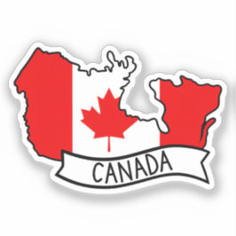 Adesivo Bandeira do Canadá Mapa Orgulho Canadense Patrióti