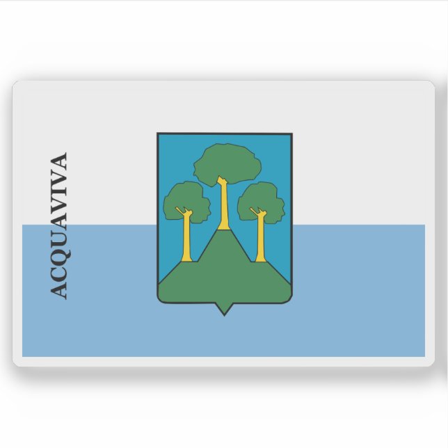 Adesivo Bandeira do castelo de Acquaviva, São Marino (Frente)