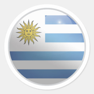Adesivo Bandeira do Círculo Brilhante do Uruguai