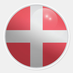 Adesivo Bandeira do Círculo Brilhante na Dinamarca