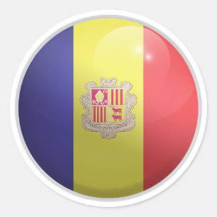 Adesivo Bandeira do Círculo Glossy Andorra