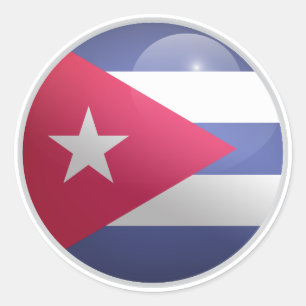 Adesivo Bandeira do Círculo Glossy em Cuba