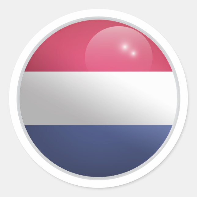 Adesivo Bandeira do Círculo Glossy Holanda (Frente)