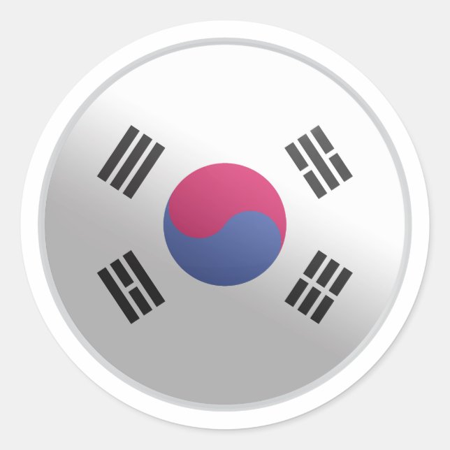 Adesivo Bandeira do Círculo Glossy na Coreia do Sul (Frente)