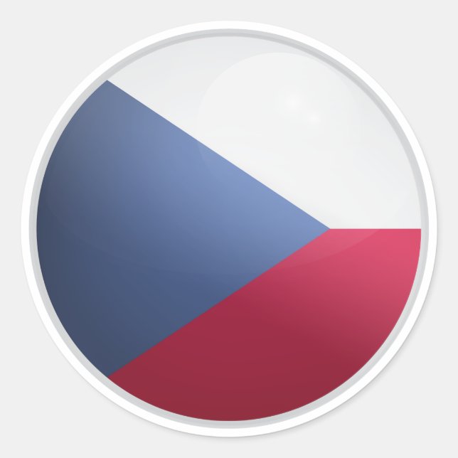 Adesivo Bandeira do Círculo Glossy na República Checa (Frente)