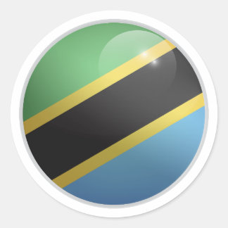 Adesivo Bandeira do Círculo Glossy Tanzânia
