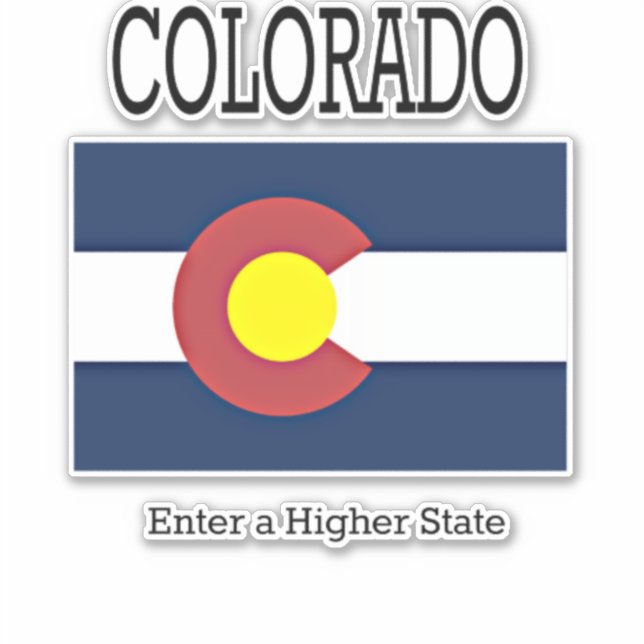 Adesivo Bandeira do Colorado com lema estatal (Frente)
