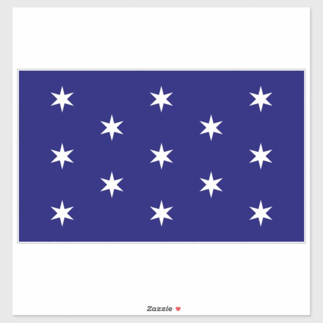 Adesivo Bandeira do Comandante-em-Chefe de George Washingt (Folha)