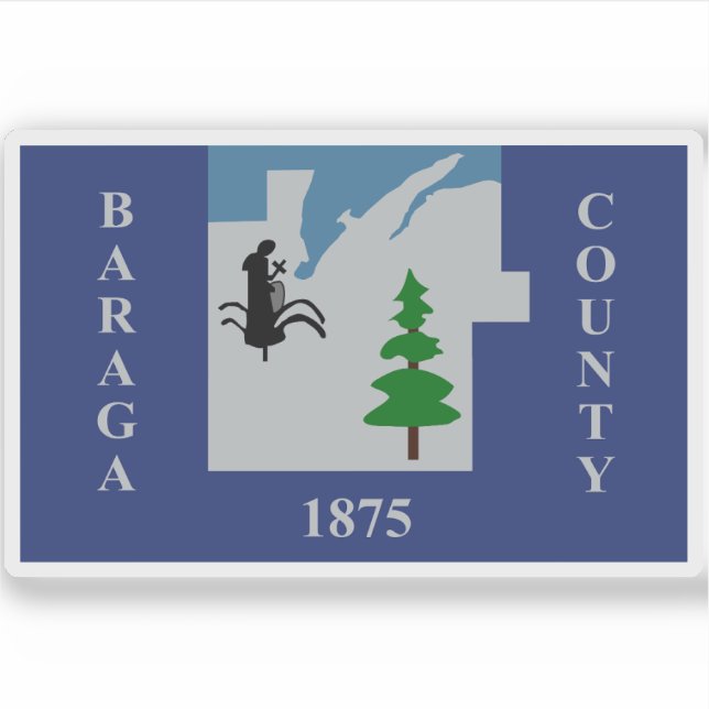 Adesivo Bandeira do condado de Baraga, Michigan (Frente)