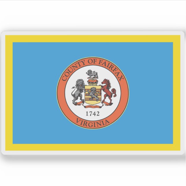 Adesivo Bandeira do condado de Fairfax, Virginia (Frente)