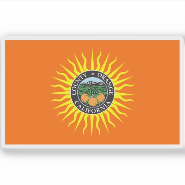 Adesivo Bandeira do Condado de Orange, Califórnia (Frente)