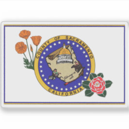 Adesivo Bandeira do condado de Sacramento, Califórnia
