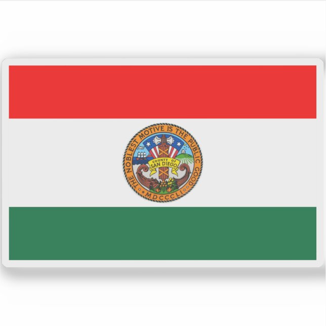 Adesivo Bandeira do Condado de San Diego, Califórnia (Frente)