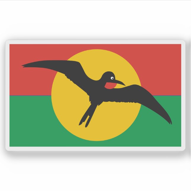 Adesivo Bandeira do Conselho de Barbuda, Antígua e Barbuda (Frente)