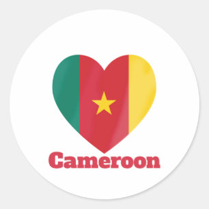 Adesivo Bandeira do Coração de Camarões