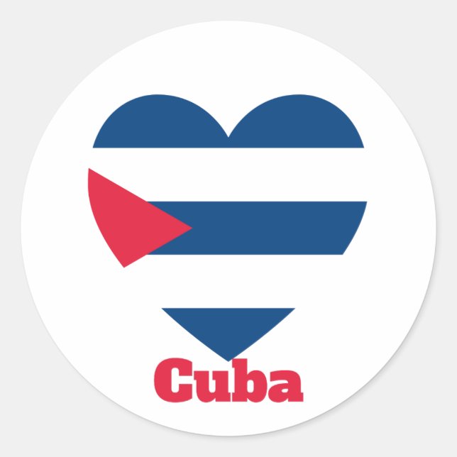 Adesivo Bandeira do Coração de Cuba (Frente)