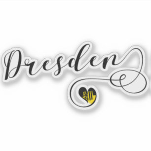 Adesivo Bandeira do coração de Dresden