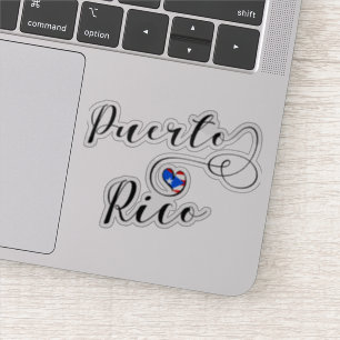 Adesivo Bandeira do coração de Puerto Rico
