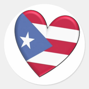 Adesivo Bandeira do coração de Puerto Rico