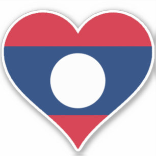 Adesivo Bandeira do Coração Laos