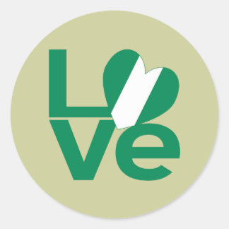 Adesivo Bandeira do Coração LOVE Verde Nigeriano