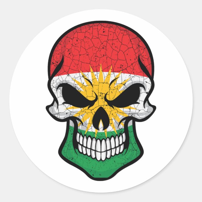 Adesivo Bandeira do Crânio do Curdistão (Frente)