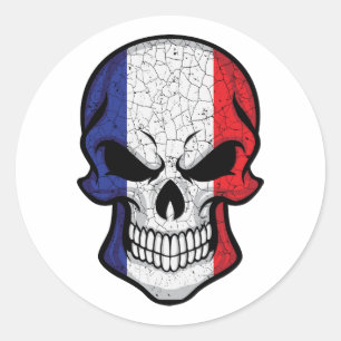 Adesivo Bandeira do Crânio Sorridente da França