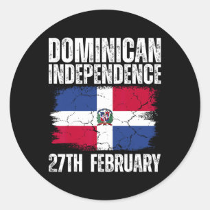 Adesivo Bandeira do Dia da Independência da República Domi